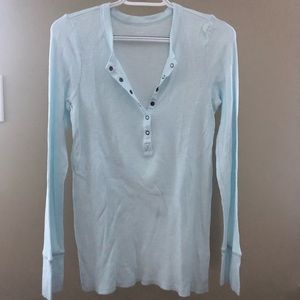 Aerie light blue thermal henley shirt